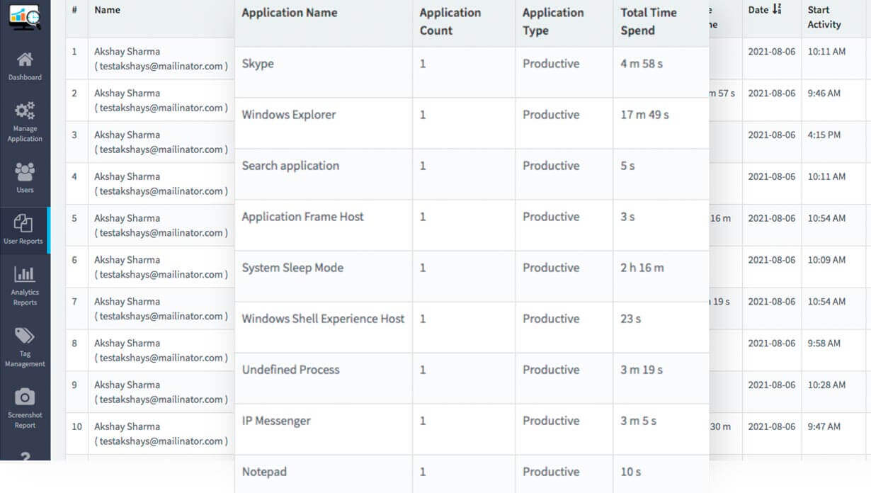 Application Tracking