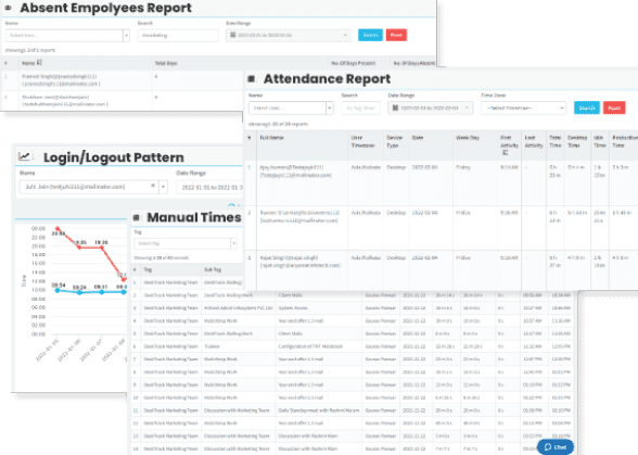 Attendance &
                                        Timesheets